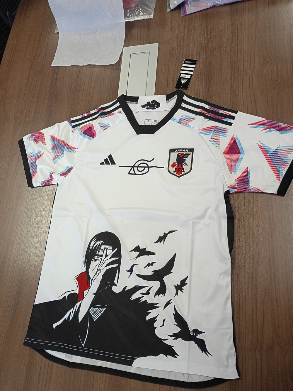 Adidas Japan Itachi Uchiha Soccer Jersey Naruto Shippuden NWT S-2XL